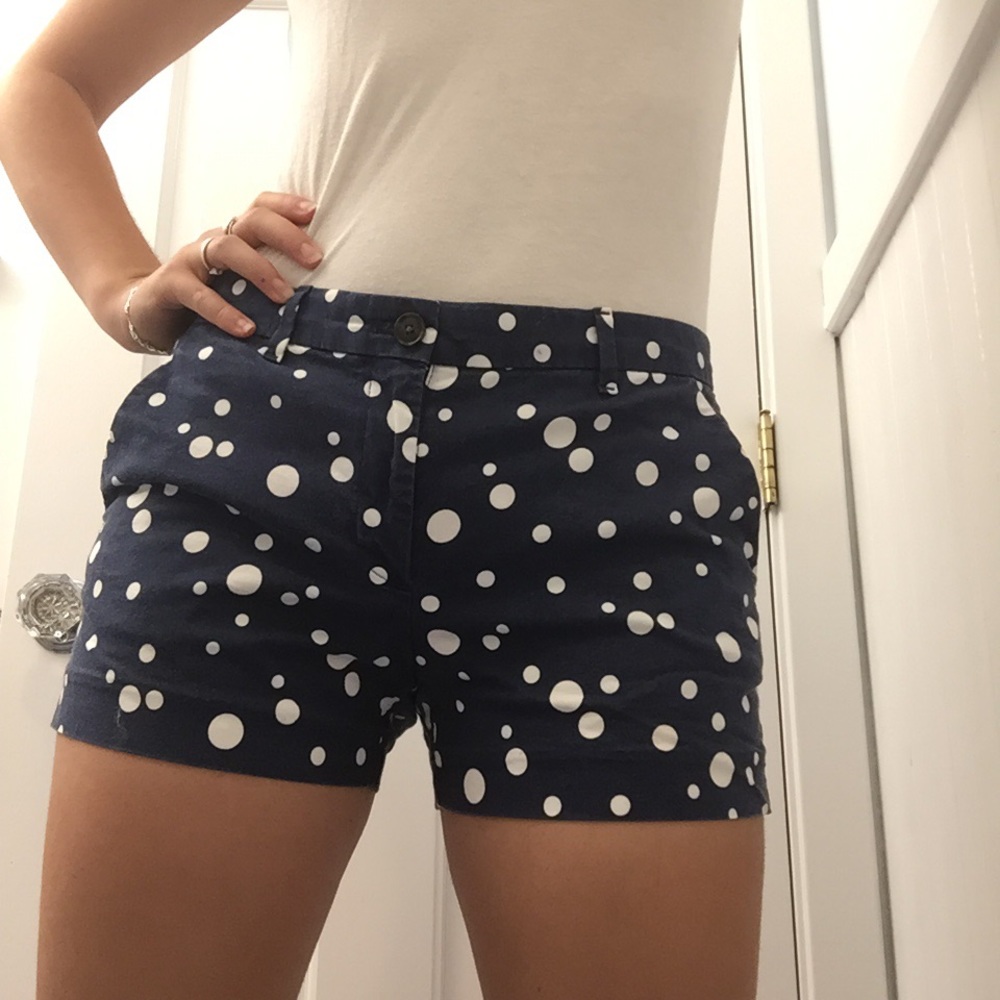 GAP Navy Blue White Polka Dot Khaki Shorts